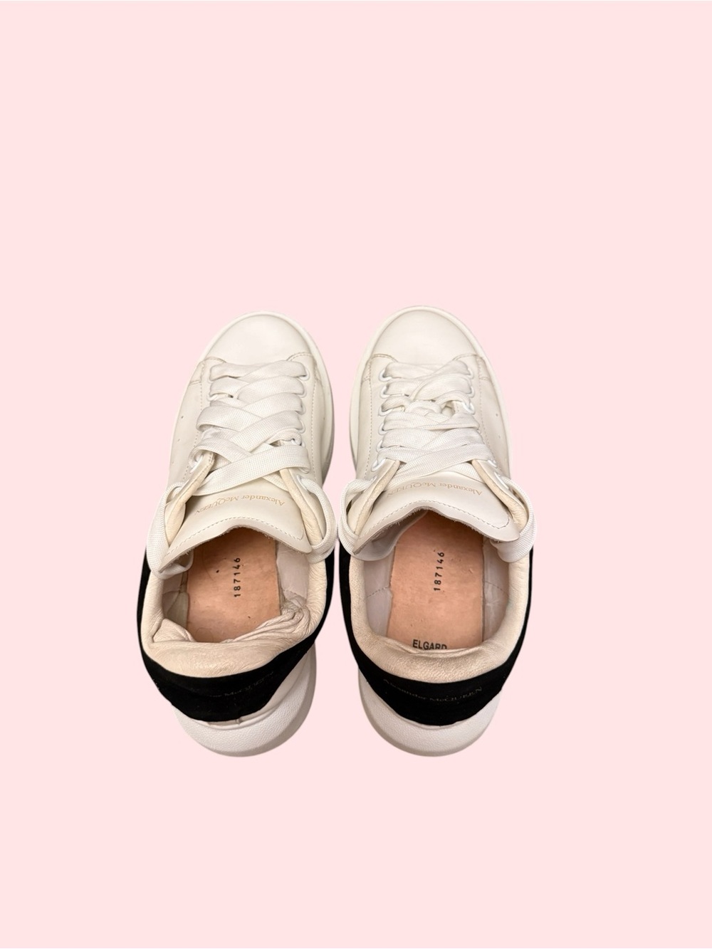 Alexander McQueen Oversized Sneaker White Black Lace-Up Low Top Size 37 - Picture 9 of 12